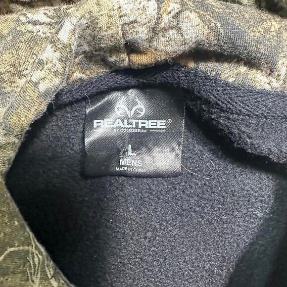 Vintage Y2K Realtree Basic Camo Hoodie Mens Large Spellout Camouflage Sweatshirt - Picture 3 of 3